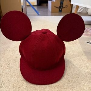 Red Felt Mickey Mouse Ear Cap